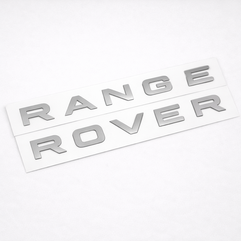 Range Rover Matte Grey Lettering Emblem – Bonnet/Tailgate Badge