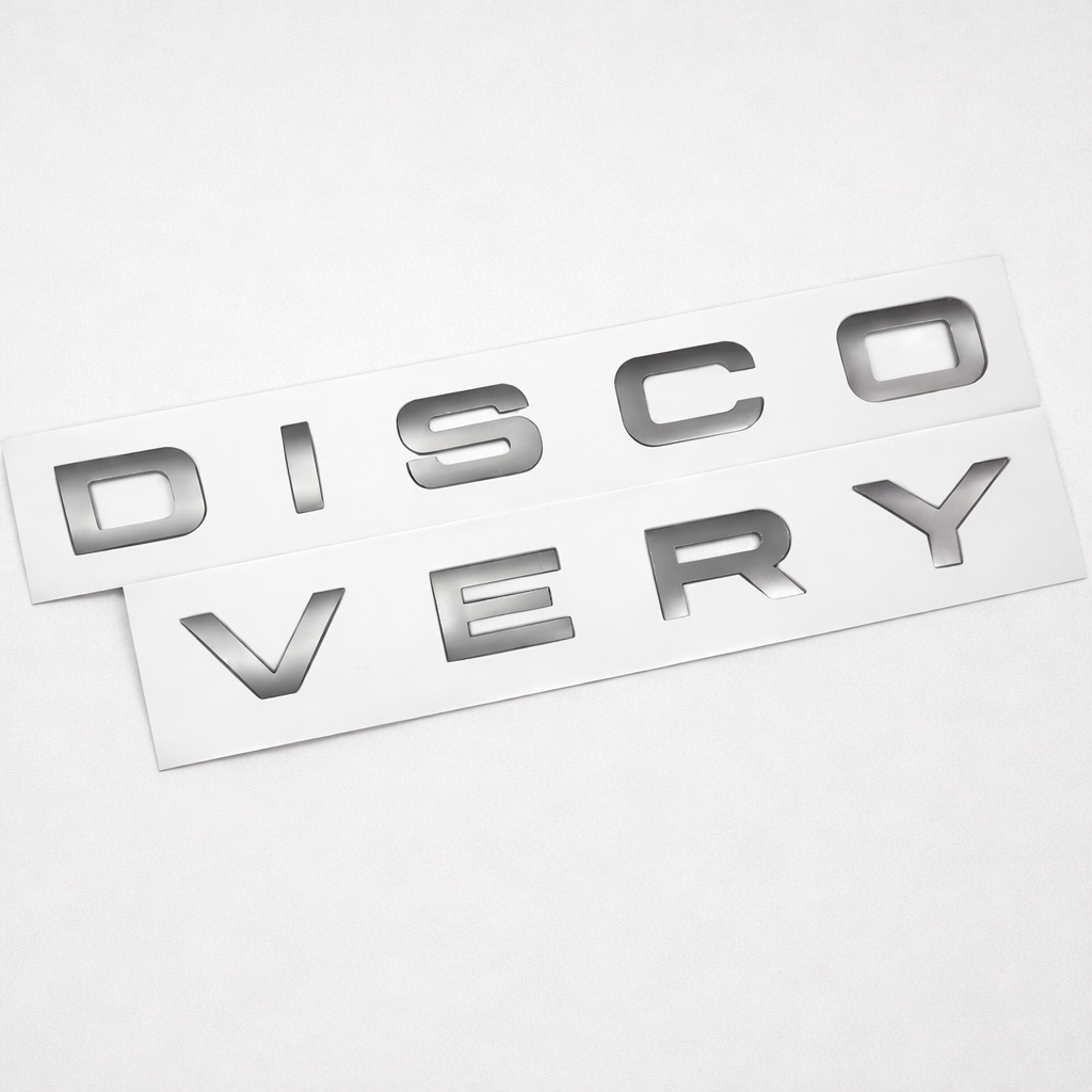 Land Rover Discovery Matte Grey Lettering Emblem Set – Bonnet & Boot
