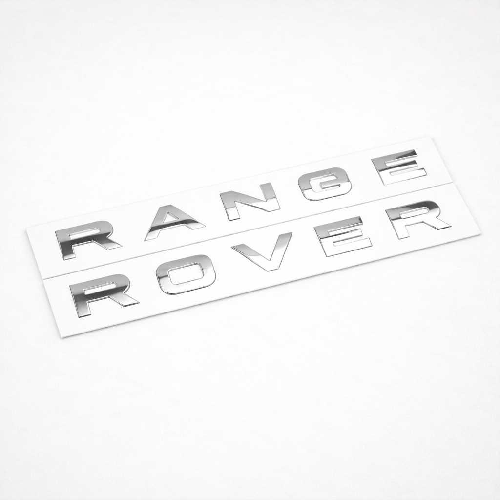 Range Rover Gloss Silver Lettering Emblem – Bonnet/Boot Badge